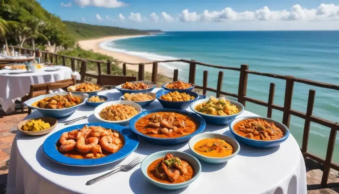 Gastronomia à beira-mar na Bahia