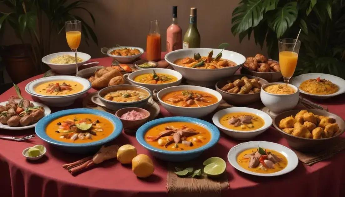 Recomendações de pratos e bebidas locais