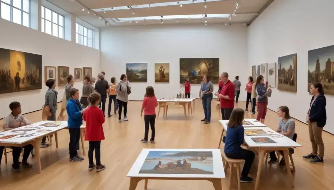 experiências e eventos: visitas guiadas, oficinas e exposições temporárias